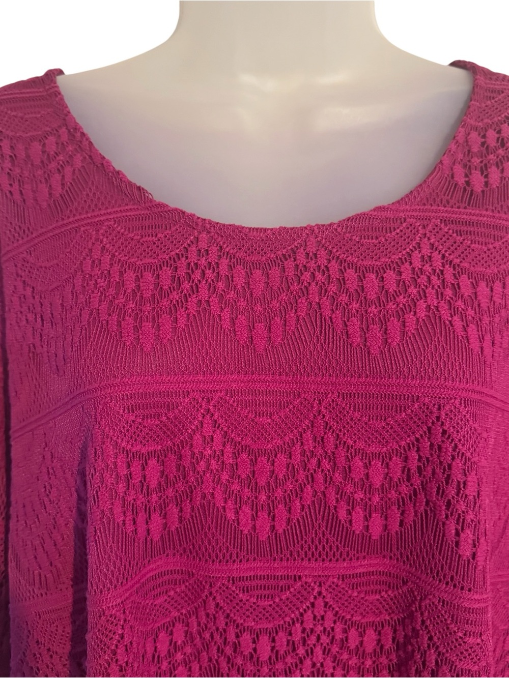 NWT Gorgeous Catherine's Deep Berry Lace Overlay Top  PLUS: 1X  #K - Picture 2 of 9